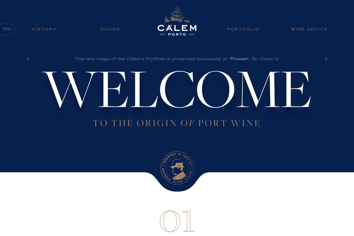Porto Cálem website preview